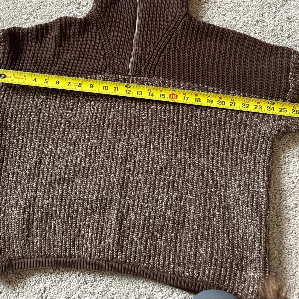 varley willard half zip knit coffee bean egret fleck Size XS  Pullover Oversized - Picture 10 of 10